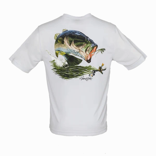 Bimini Bay Outfitters Hook M' Men's Freshwater Short Sleeve Performance Shirt Bass Microchip
