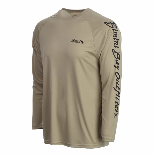 Bimini Bay Outfitters Hook M' Men's Long Sleeve Performance Shirt - Fluke Sand