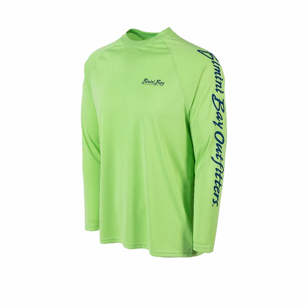 Bimini Bay Outfitters Hook M' Men's Long Sleeve Performance Shirt - Mahi Lime