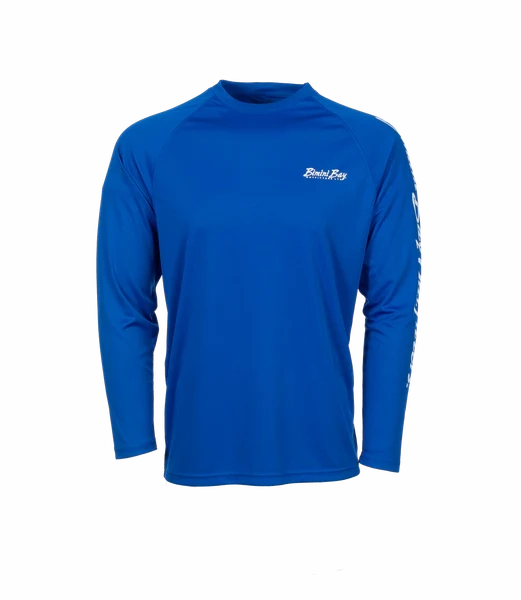 Bimini Bay Outfitters Hook M' Men's Long Sleeve Performance Shirt - Mako Electric Blue
