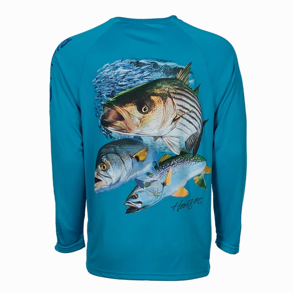 Bimini Bay Outfitters Hook M' Men's Long Sleeve Performance Shirt - Northeast Inshore Slam Baltic Reef