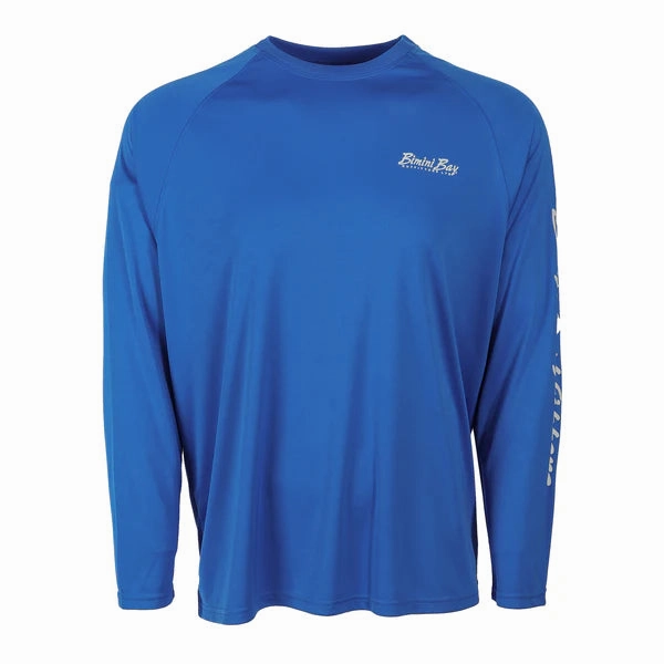 Bimini Bay Outfitters Hook M' Men's Long Sleeve Performance Shirt - Offshore Slam Victory Blue
