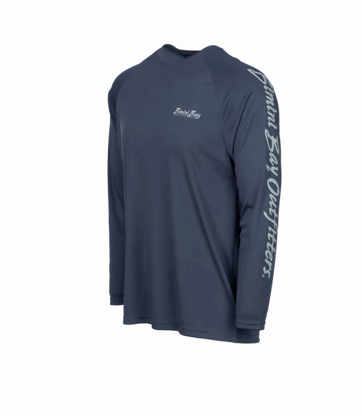 Bimini Bay Outfitters Hook M' Men's Long Sleeve Performance Shirt - Striped Bass Grisaille