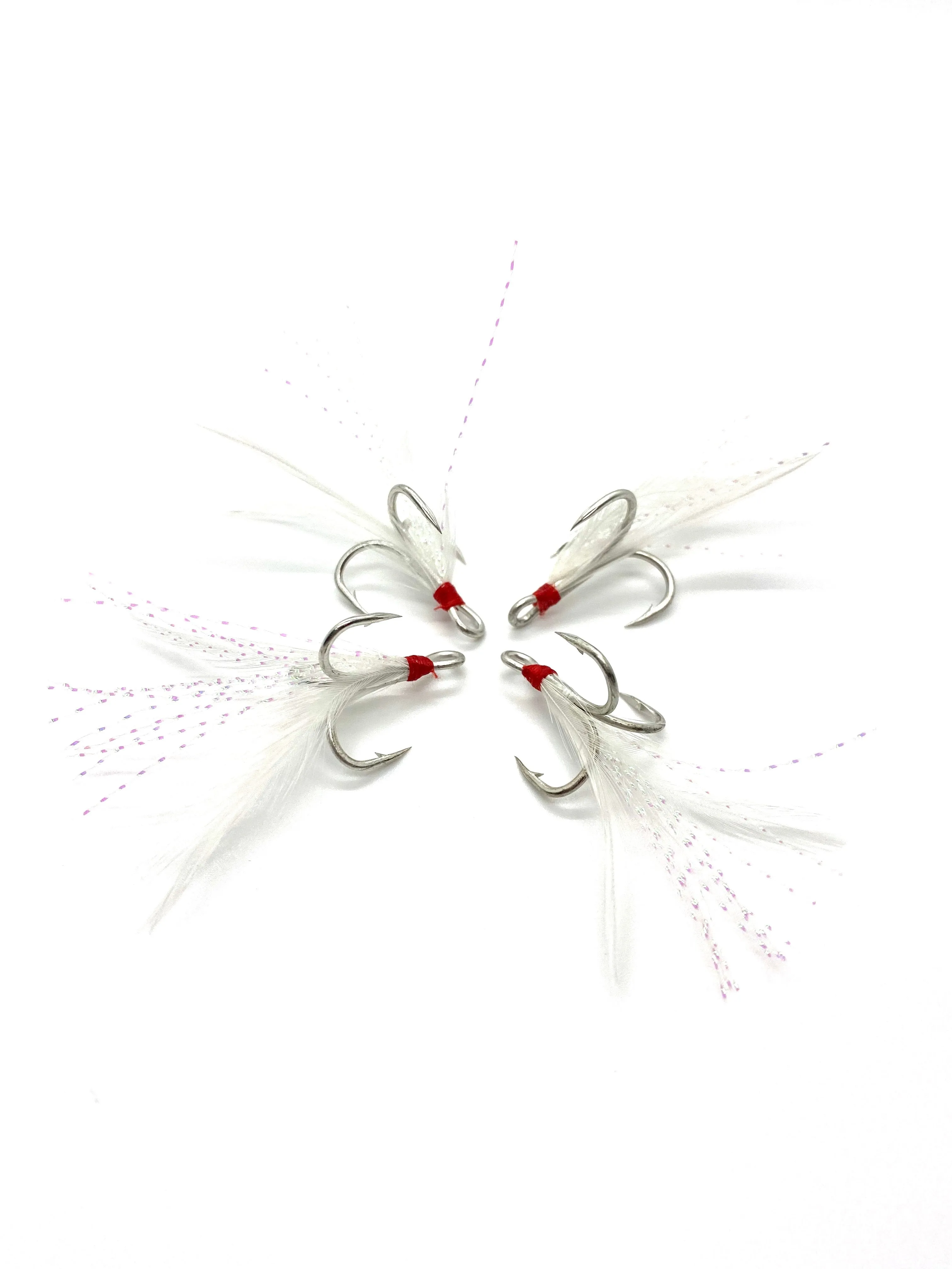 Overcast feather trebles for inshore and fresh water
