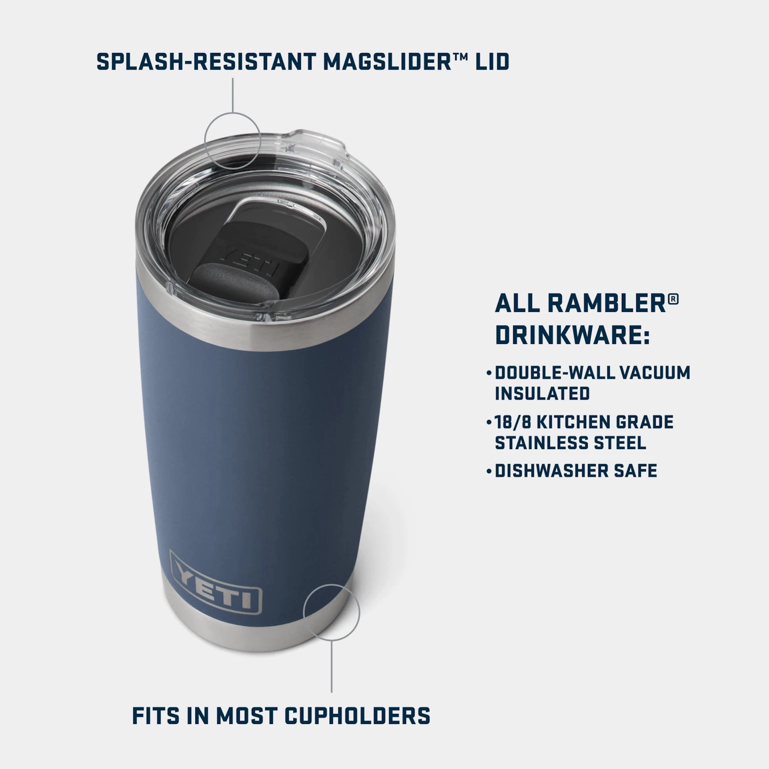 Yeti Rambler 20oz Tumbler With Mag Slider Lid